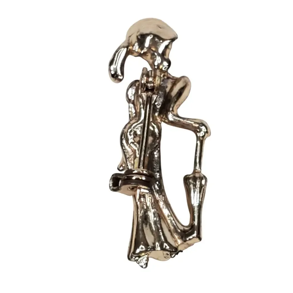 Vtg Lady with Umbrella Scatter Pin 1.25